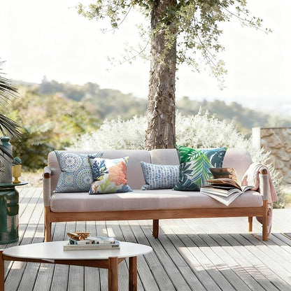 LVTXIII Outdoor Pillow Covers 20x20 Inch, 2 Pack Large Square Throw Pillow Cases, Fade-Resistant Cushion Covers for Patio Furniture Sofa, Garden Porch, Islamorada Blue Green