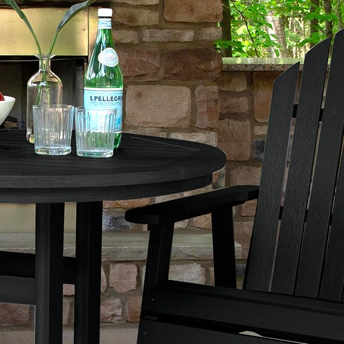 highwood Hamilton 3 Piece Round Counter Height Dining Set, Black