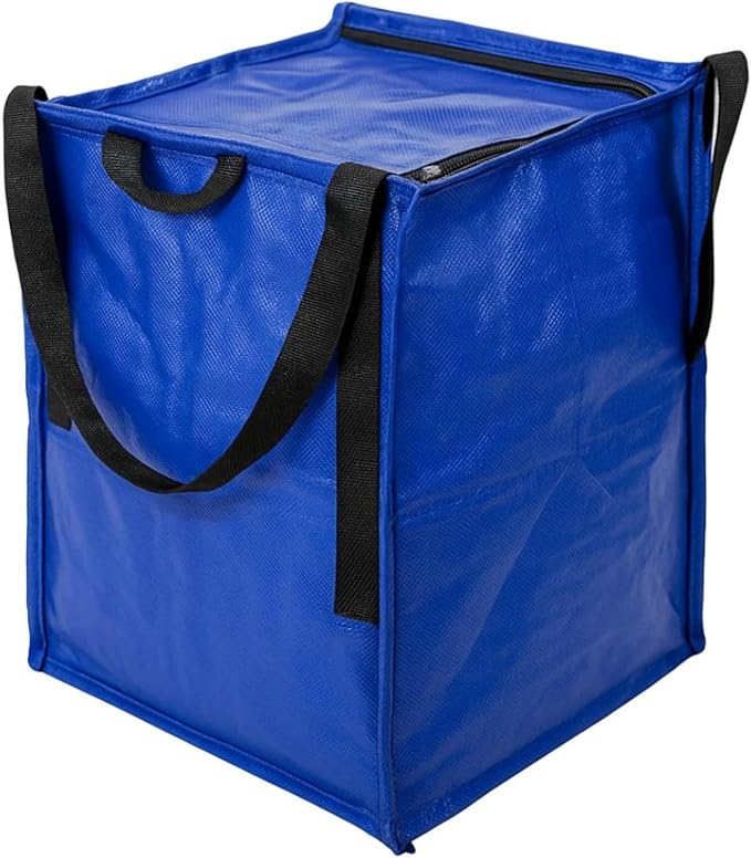 DURASACK 22-Gallon Zipper Top Heavy Duty Storage Tote Bags, Single, Blue | Rugged Woven Polypropylene Moving Bag, Reusable Self-Standing Design, Holds up to 500 Pounds