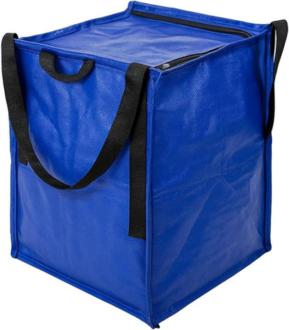 DURASACK 22-Gallon Zipper Top Heavy Duty Storage Tote Bags, Single, Blue | Rugged Woven Polypropylene Moving Bag, Reusable Self-Standing Design, Holds up to 500 Pounds