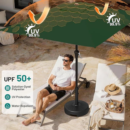 AreShark 8' x 10' Rectangle Patio Umbrellas for Outdoor, Outdoor Table Umbrella, Large Outdoor Patio Umbrellas with 8 Sturdy Ribs for Pool, Garden, Market (Dark Green)