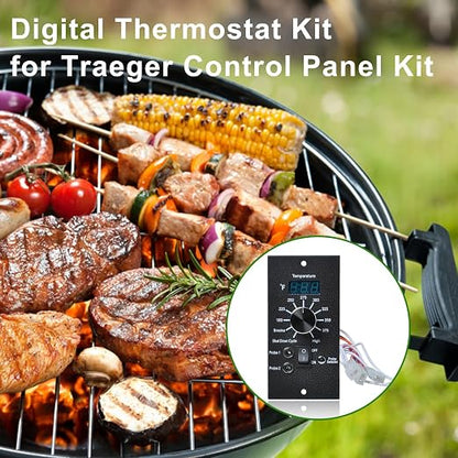 Digital Thermostat Kit Compatible with Traeger Pro Series Pellet Grills | Pro 34 20 22 Series Replacement Parts, Thermometer Control Panel, Dual Meat Probe BAC365, Temperature Controller Upgrade