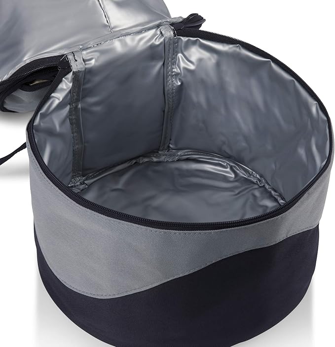PICNIC TIME Caliente Portable Charcoal Grill & Cooler Tote, Take Anywhere BBQ Grill with Enameled Fire Bowl and Carrying Tote that Doubles as Cooler for Outdoor Cooking Use, (Black with Gray Accents)