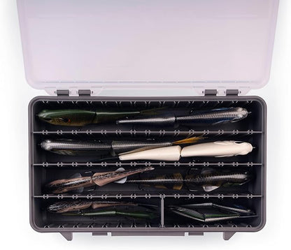 Plano StowAway 3700 Deep Stow Tackle Box, with Corrosion-Preventive Rustricor, Single Latch Design, Transparent DuraView Lid, Stackable Storage for Fishing Bait, Lures and Gear