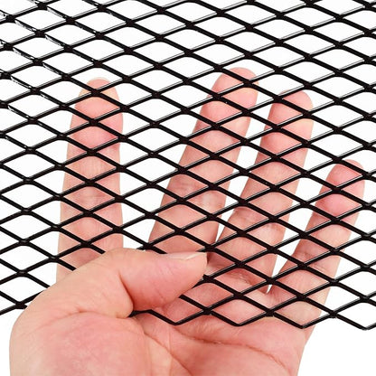 AggAuto Universal 40"x13" Car Grill Mesh 8x16mm Rhombic Hole Black | Aluminum Alloy Automotive Grille Insert Bumper, One of the Most Multifunctional Shape Grids 100x33cm
