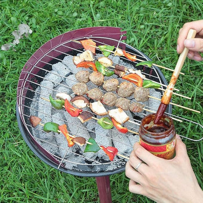 Portable Barbecue Charcoal Grill Stainless Steel Small Charcoal Grill Mini BBQ Tool Kits for Outdoor Cooking Camping Picnics Beach （Size: 38x49.5cm）