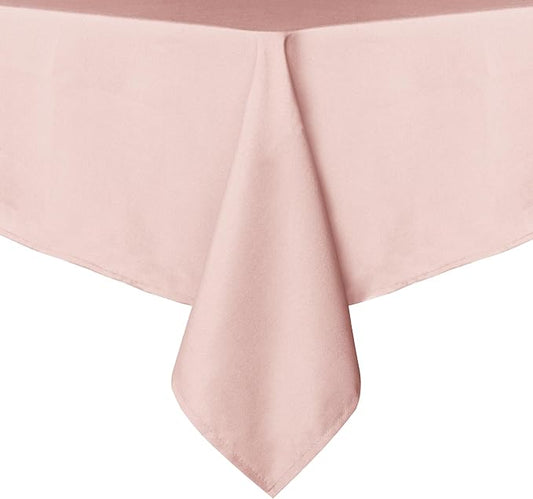 sancua Rectangle Tablecloth - 70 x 108 Inch - Stain and Wrinkle Resistant Washable Polyester Table Cloth, Decorative Fabric Table Cover for Dining Tables, Buffet Parties and Camping, Blush