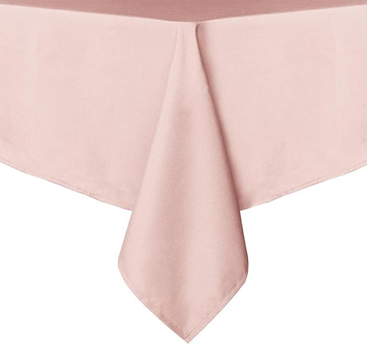 sancua Rectangle Tablecloth - 70 x 120 Inch - Stain and Wrinkle Resistant Washable Polyester Table Cloth, Decorative Fabric Table Cover for Dining Tables, Buffet Parties and Camping, Blush