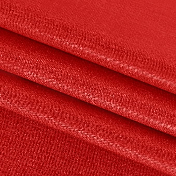sancua 100% Waterproof Vinyl Tablecloth Table Cloth 60 Inch Round, Red | Oil Spill Proof, PVC Material, Wipe Clean Table Cover for Dining Tables, Buffet Parties and Camping
