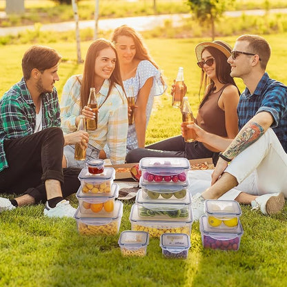 34 PCS Food Storage Containers with Lids Airtight(17 Lids &17 Containers) | Microwave/Dishwasher Safe 100% Leakproof Storage Containers for Meal Prep Kitchen Storage Organization with Labels & Pen