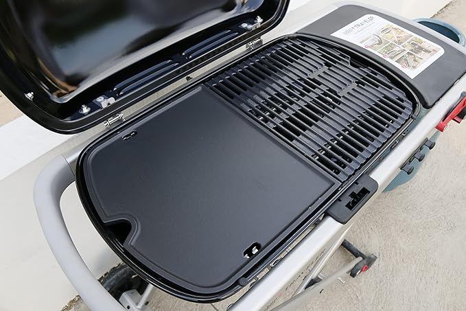 Uniflasy 7034 Cast Iron Griddle for Weber Traveler Portable Gas Grill, fits Weber 9010001 Traveler Portable Gas Grill, Cooking Griddle