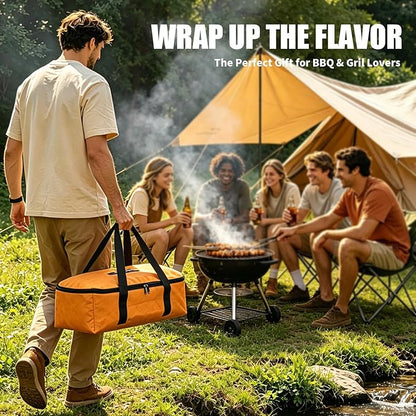 21" BBQ Blanket for Resting Meat,Leak-Proof Insulated Meat Resting Bag,Portable BBQ Resting Bag for Brisket/Beef/Pork Shoulder/Turkey,Barbecue Tool Gifts for Men (Tan)