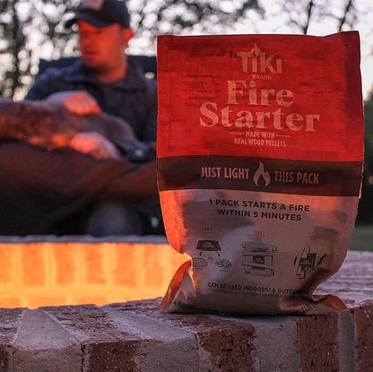 Tiki Fire Starter 10-Pack – Easy-to-Use Wood Pellet Fire Starters for Smokeless Outdoor Fire Pits & Indoor Fireplaces, Quick Lighting for Smokeless Fires, Ideal for Camping, Backyard, and Fireplaces