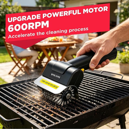 Electric BBQ Grill Brush, Rechargeable Grill Cleaning Brush with High-Speed Motor, Replacement Brush, Heavy Duty Stainless Steel Bristles, Automatic Barbecue Grate Cleaner Tool,Perfect BBQ Accessories