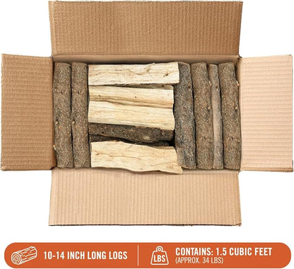 Piñon & Juniper Aromatic Firewood Box, Approximately 11 Pounds (.5 Cubic Feet), Logs Measure Between 8-14 Inches