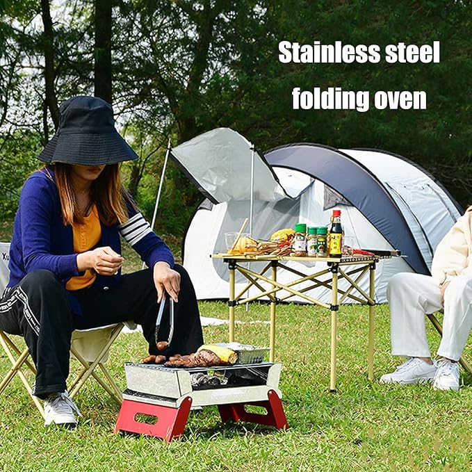 Barbecue Charcoal Grill Portable Charcoal Grill Folding Grill for Cooking Picnic Camping Outdoor BBQ Charcoal BBQ Grill