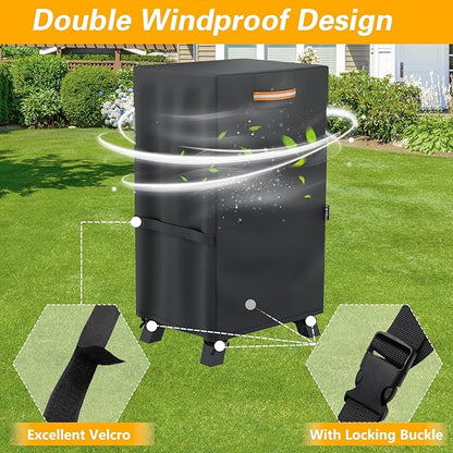 EVRBUL 40-inch Vertical Smoker Cover, 420D Heavy Duty Waterproof Outdoor Digital Electric BBQ Smoker Grill Cover Fit for Masterbuilt 40 in Cover, 24.5" W x 17" D x 39" H (Black)