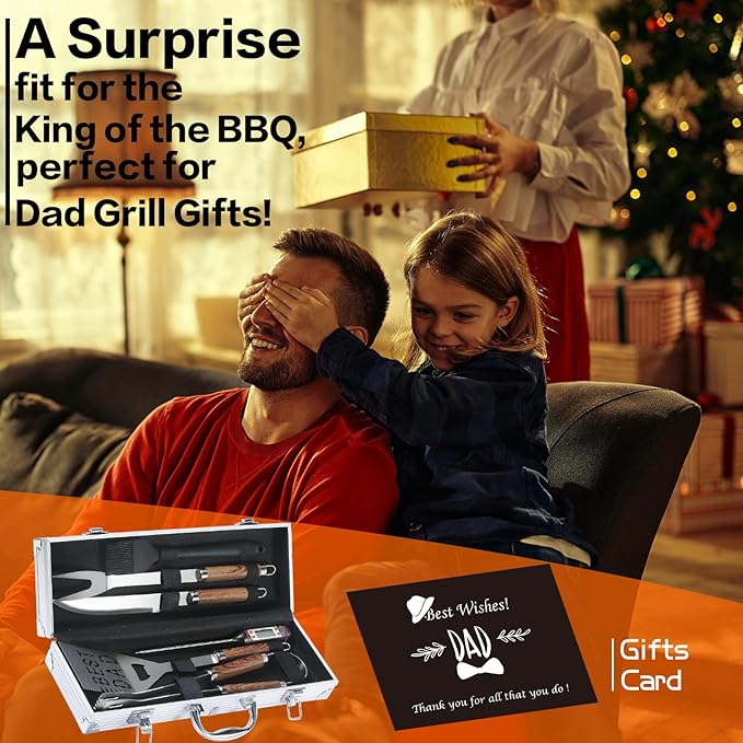 Dad Gifts from Daughter Son for Father's Day Birthday Christmas,Cool BBQ Dad Gifts Set for Outdoor Grill Barbecue,Best Gifts for Father in Law,Step Dad,First Time New Dad,Expectant Dad,Elderly Dad