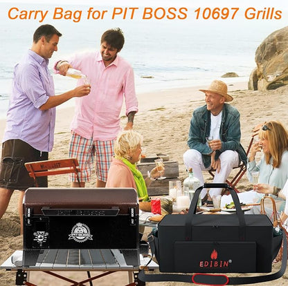 Grill Carry Bag for PIT BOSS 10697 TableTop Grill,Portable 600D Heavy Duty Weather Resistant Tabletop Grill Cover for Pitboss 10697 Table Top Wood Grill