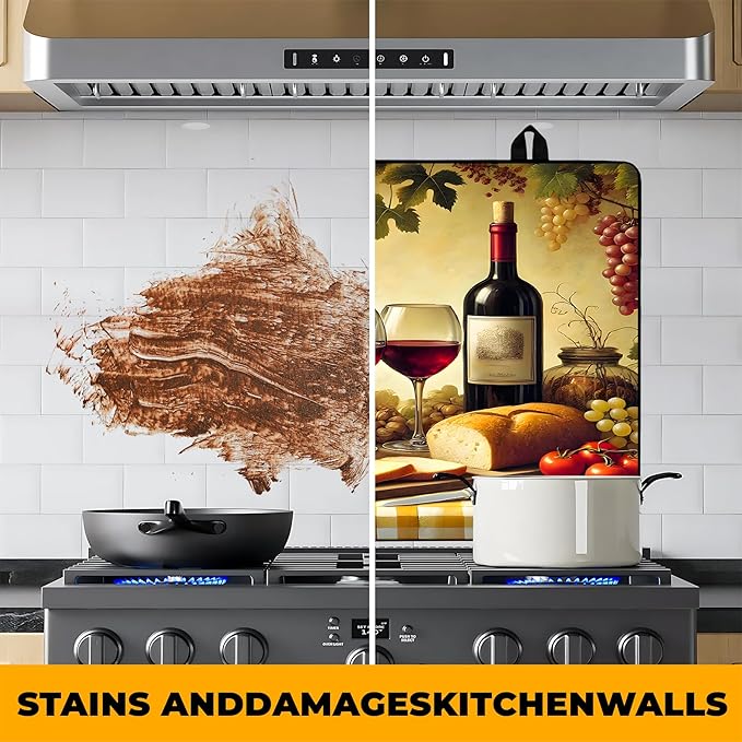 Wine and Food Stove Top Cover Retro Flower Gas Stove Top Cover for Home Decoration Kitchen Pad Non-Stick Washable Cooktop Covers Countertop Protector Keep Stove Clean 28"x20"