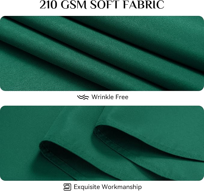 Softalker Square Tablecloth, Waterproof Table Cloths Wrinkle Free Fabric Washable Polyester Table Cover for Dining Tables Party Outdoor Camping Parties Buffet - 70 x 70 inch,Green