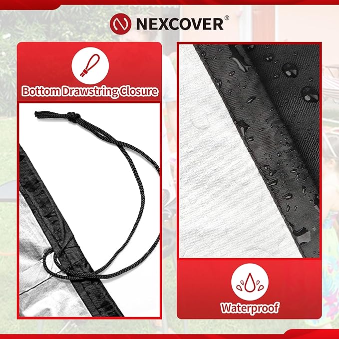 NEXCOVER Round Grill Cover - 34” Dia by 41”H BBQ Cover, Dome Smoker Cover, Waterproof &UV Resistant Barbeque Grill Cover for Outdoor Grill, Compatible for Char-Griller Akorn Kamado Grills