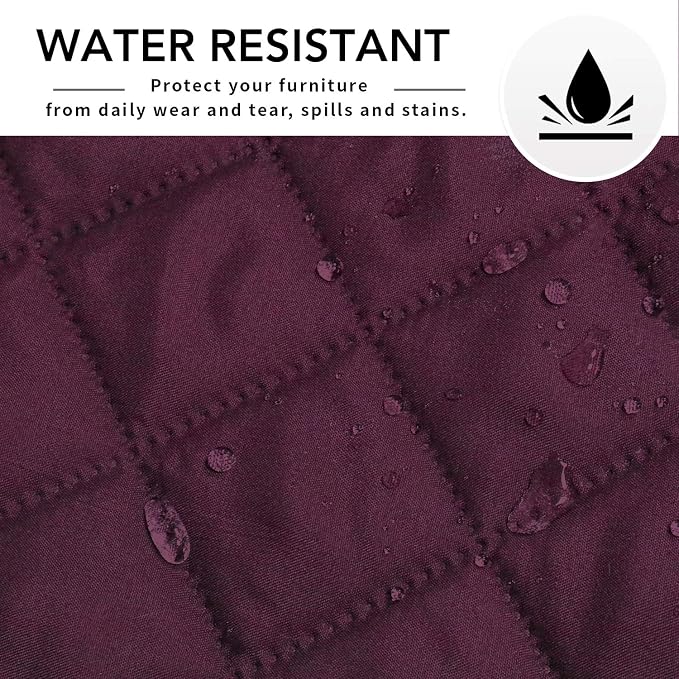 Easy-Going Reversible L-Shape Sectional Couch Cover, Small, Wine/Wine | Soft Sofa Slipcover For Dogs, Fits Left/Right Chaise Lounge Protector, Water Resistant Mat For Living Room