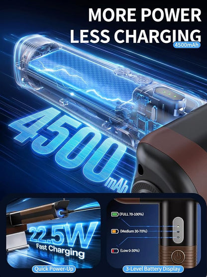 DEGGE Electric Grill Brush, Cordless BBQ Grill Cleaner with 4500mAh | Battery, 800RPM High-Torque Motor, Built-in LED Light, 304 Stainless Steel Roller Brush for Uncoated Gas & Charcoal Grills