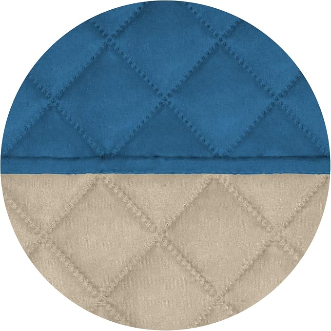 PureFit Reversible Quilted Sofa Cover, Water Resistant Slipcover Furniture Protector, Washable Couch Cover with Non Slip Foam and Elastic Straps for Kids, Pets (Small, Peacock Blue/Beige) | Peacock Blue/Beige, Water Resistant Couch Protector, Washable ...