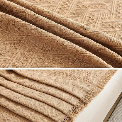 AIVIA Slipper Chair Cover Sheet Blanket, Reversible Anti Slip Throw Cushion Covers for Armless Chair Recliner Armchair Ottomans Furniture Decorations Protector Slipcover Tablecloth (Khaki, 51” x 71”)