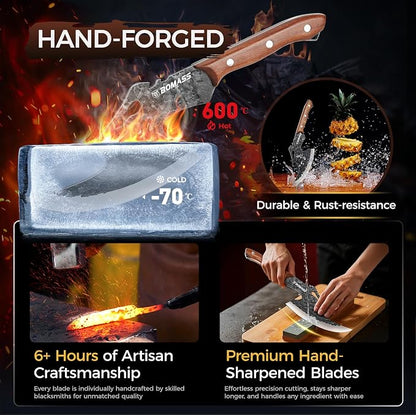 Viking Cleaver Knife for Birthday 7.9" Hand Forged Meat Cleaver | High Carbon Steel Axe Cool Knife for Anniversary Butcher Knife for Meat Cutting Outdoor Home Camping BBQ Gifts for Men Father