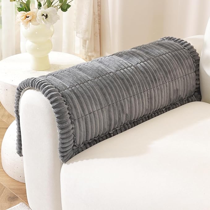 OstepDecor Couch Cover for Dogs, Washable Non Slip Sofa Cover for Pets | Soft Couch Covers for Sofa, Loveseat and Sectional, Furniture Protector Against Pet Hair & Dirt (20" x 24", Dark Grey)