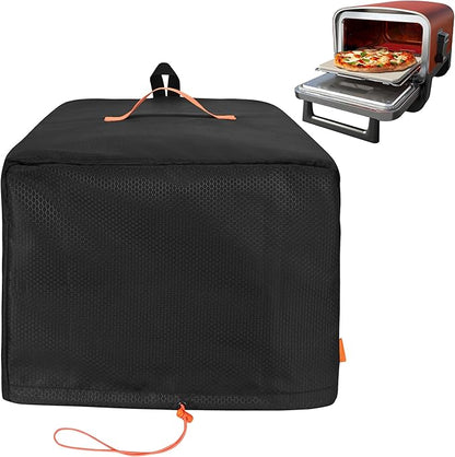 CROTIRAD Waterproof Dust Cover for Ninja Pizza Oven OO100 Series, Accessories for Ninja Woodfire Outdoor Pizza Oven with Drawstrings, UV-Resistant, Elastic Band, Hang Strap, Black