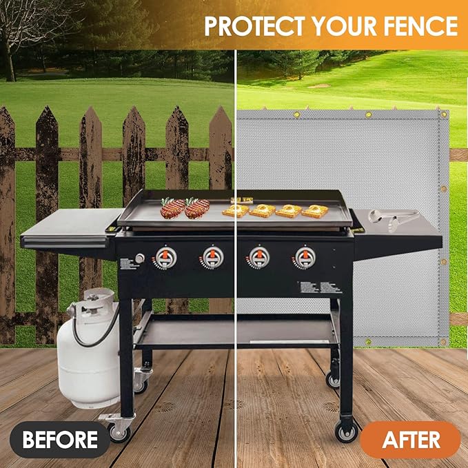 3'x4' Fireproof Heat Shield for Wall Behind Grill Protect Deck Fence from Grill Heat, Heat Shield Grill Mat, Stove Wall Protector Fridge, Grill Mat Accessories Compatible with Blackstone, Grey