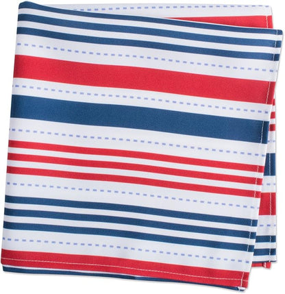DII Patriotic Stripes Tabletop Collection, Stain Resistant & Waterproof, Napkin Set, 20x20, Red, White, & Blue, 6 Count