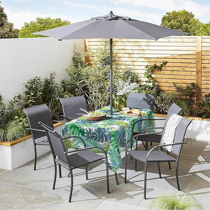 Outdoor Rectangle Tablecloth, 60×84 Inch Water Repellent Picnic Table Cover with Umbrella Hole Zipper for Patio Family Meal, Islamorada Blue Green