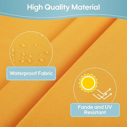 Only choice Outdoor Chaise Lounge Cushion Set of 2, 75" x 24" Lounge Chair Cushion Water-Resistant & Fade-Resistant for Lawn, Pool, Replacement Seat Cushion for Patio (Yellow)
