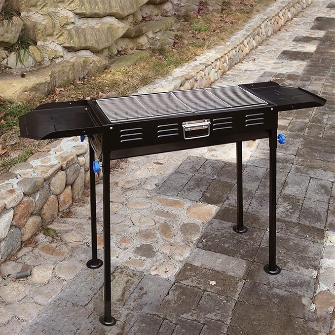 YYDS Charcoal Grill Folded Charcoal BBQ Grill Set,Stainless Steel Large BBQ Charcoal Grill Smoker Barbecue for Outdoor Cooking Hiking Picnics BBQ Grill