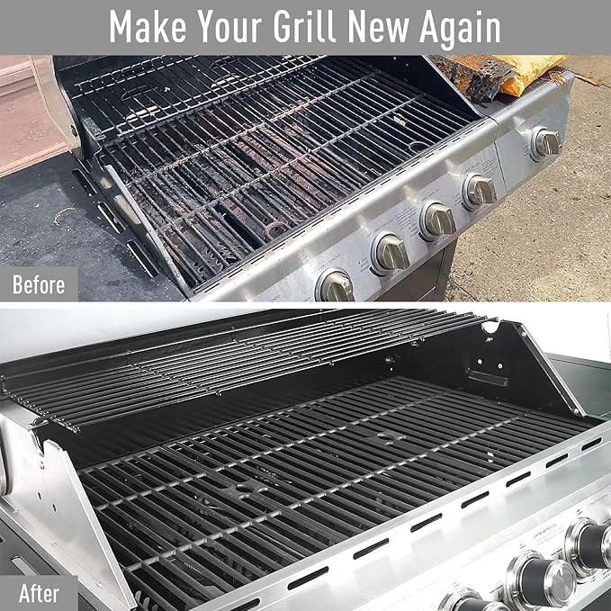 17 Inch Grill Grates for Nexgrill Home Depot 720-0830H 720-0783E 720-0670C, Cast Iron Cooking Grates Replacement Parts for Nexgrill 720-0888N Charbroil 463241113 720-0670D, Master Forge 1010037