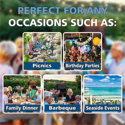 Picnic Table Cover with Bench Covers Elastic Edges, Blue Starry Night Camping Table Cover, Waterproof Windproof Fitted, for Outdoor Camping Patio Backyard Gatherings, Drawstring Bag, 60 Inch 3PCS