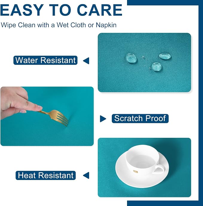 DWCN Rectangle Tablecloth - 54 x 80 Inch - Waterproof Stain and Wrinkle Resistant Washable Table Cloth, Decorative Fabric Table Cover for Kitchen Dining Room Party and Outdoor Use, Turquoise