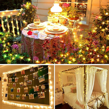 KNONEW 400FT Outdoor Christmas Fairy Lights Plug in,1200 LED String Lights Outdoor Waterproof 8 Modes Memory Times for Wedding Bedroom Walls Garden Trees Decoration(Warm White)