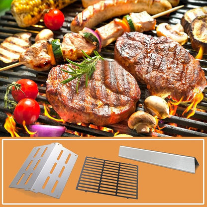 Grill Replacement Parts for Weber Genesis 300 Series, 7620, 7622, 7524 | Stainless Steel Flavorizer Bars, Heat Deflector and Cast Iron Grill Grates E310 E320 E330 S310 S320 S330 EP310 EP320 EP330