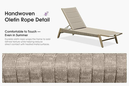 PURPLE LEAF Outdoor Chaise Lounge 2 Pieces Chair Patio Aluminum Recliner for Poolside with Adjustable Backrest Chairs Nurture Shale
