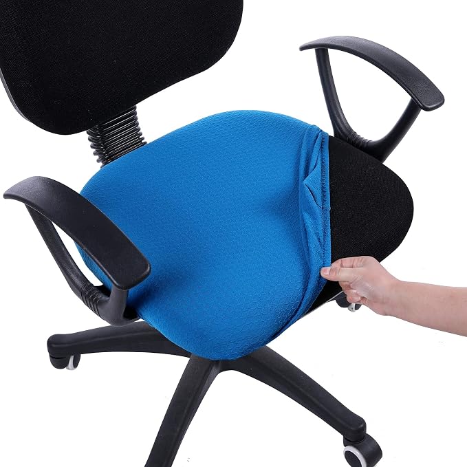 Smiry Office Computer Chair Seat Covers for Desk, Anti-dust Protector | Stretch Jacquard Removable Washable Desk Chair Seat Cushion Protectors, Ocean