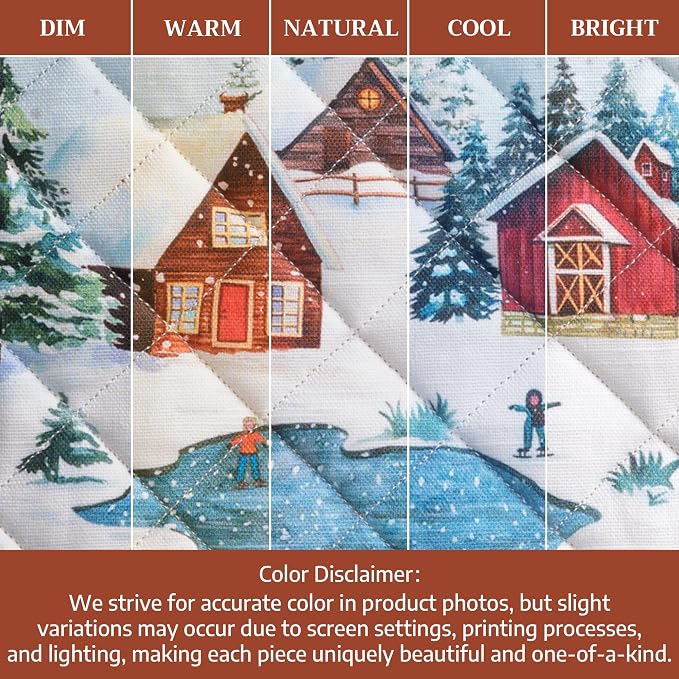 Maison d' Hermine Pot Holders 100% Cotton Potholders (8" x 8", Pack of 1) | Heat Resistant Hot Pads with Loop BBQ Cooking Baking Hotel Kitchen Handling Hot Pans Thanksgiving Christmas - Megeve