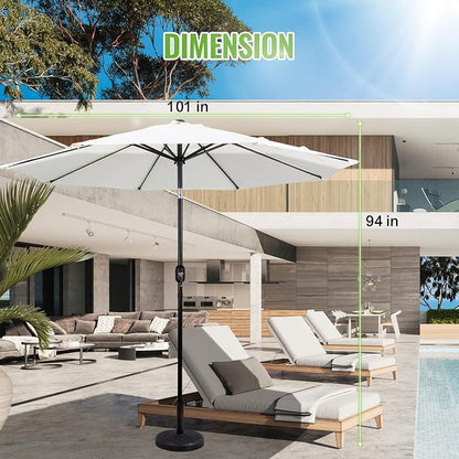 Backyard Expressions 9 ft. Patio Umbrella, Market Table Umbrella w/Tilt and Crank, 8 Ribs