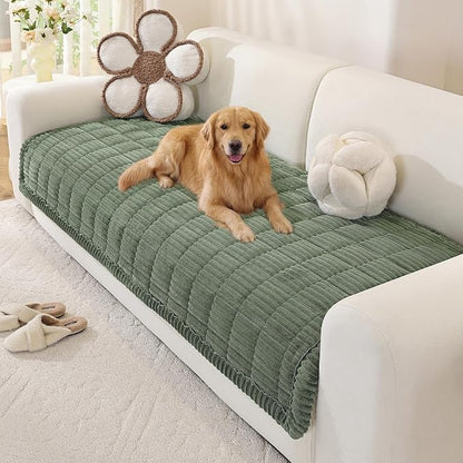 OstepDecor Couch Cover for Dogs, Washable Non Slip Sofa Cover for Pets | Soft Couch Covers for Sofa, Loveseat and Sectional, Furniture Protector Against Pet Hair & Dirt (35.4" x 63", Moss Green)