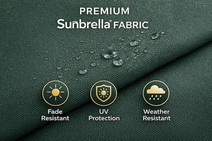Treasure Garden 7.5ft Patio Umbrella – Outdoor Market Umbrella – Push Button Tilt – White Aluminum Frame (Sunbrella, Navy)