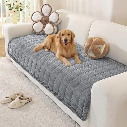 OstepDecor Couch Cover for Dogs, Washable Non Slip Sofa Cover for Pets | Soft Couch Covers for Sofa, Loveseat and Sectional, Furniture Protector Against Pet Hair & Dirt (35.4" x 82.7", Blue Grey)